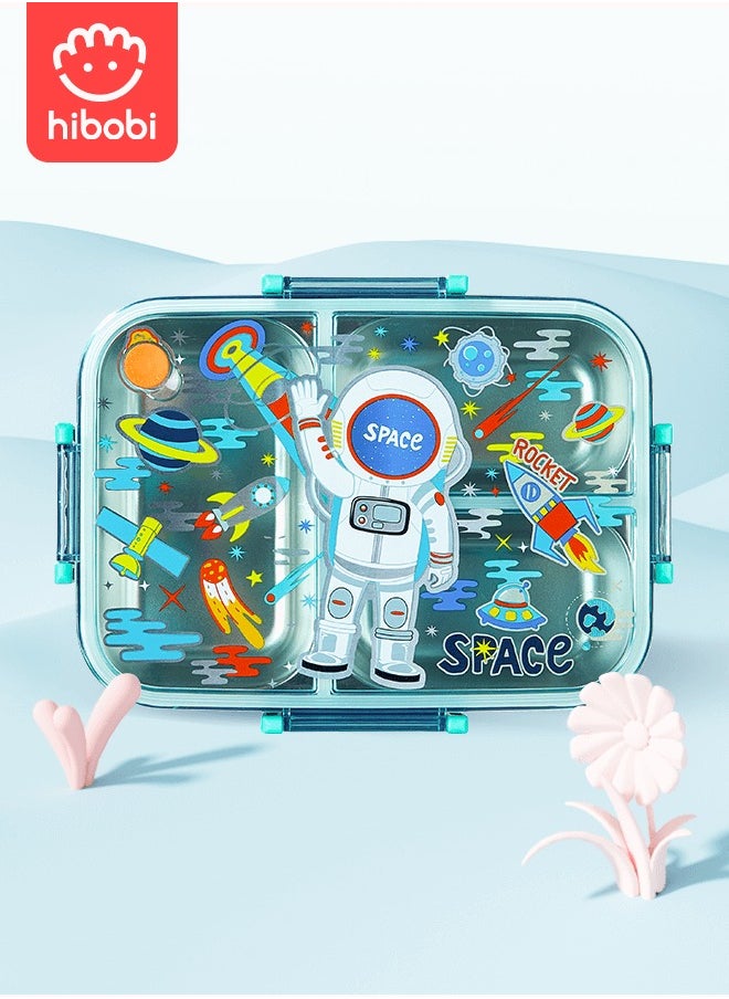 hibobi - Kids Lunch Box Stainless Steel Bento Box - Astronaut Blue - Image 1
