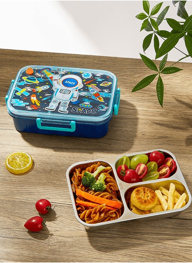 hibobi - Kids Lunch Box Stainless Steel Bento Box - Astronaut Blue - Image 1