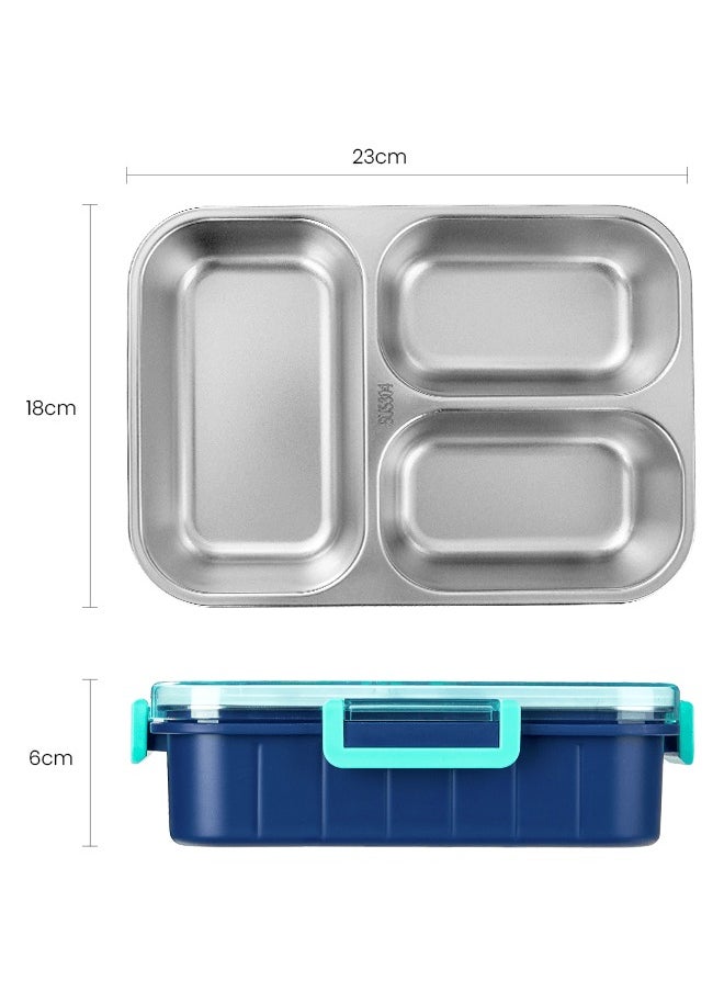 hibobi - Kids Lunch Box Stainless Steel Bento Box - Astronaut Blue - Image 1