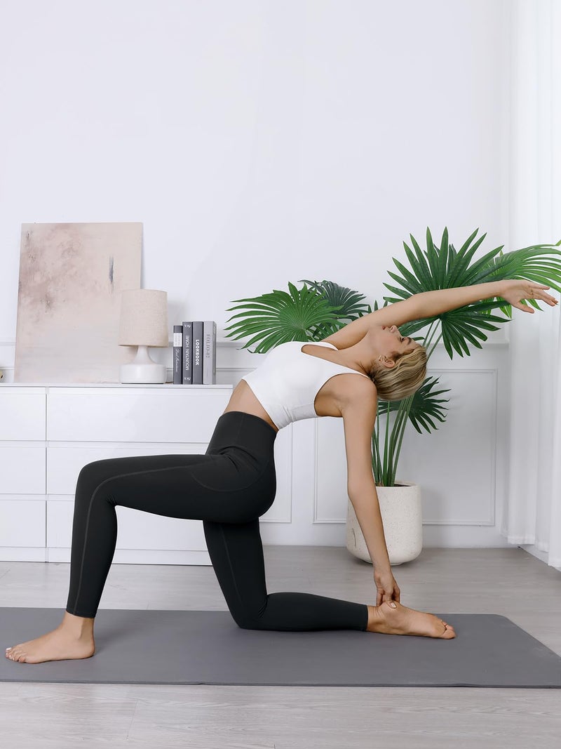 COPYLEAF High Waisted Leggings for Women Workout Butt Lifting Yoga Pants with Pockets Tummy Control Yoga Leggings(Black L) - Image 5