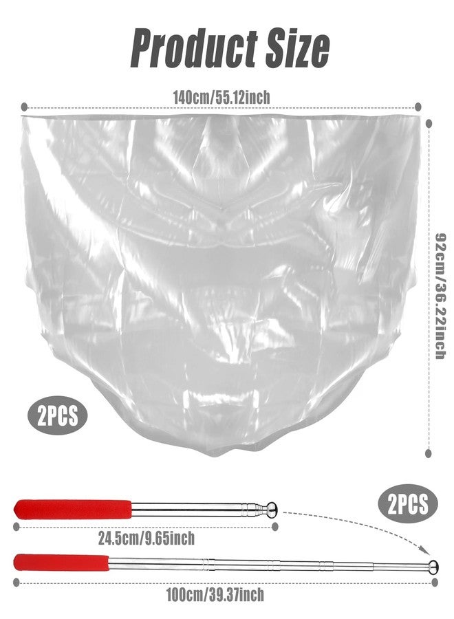 XIHIRCD 2Pcs Half Circle Worship Flag, 140x92cm Dance Flags with 2 Telescopic Rods Shiny Praise Flag Smooth Worship Banner Metallic Shine Praise Flag for Dance Church (Silver) - Image 2