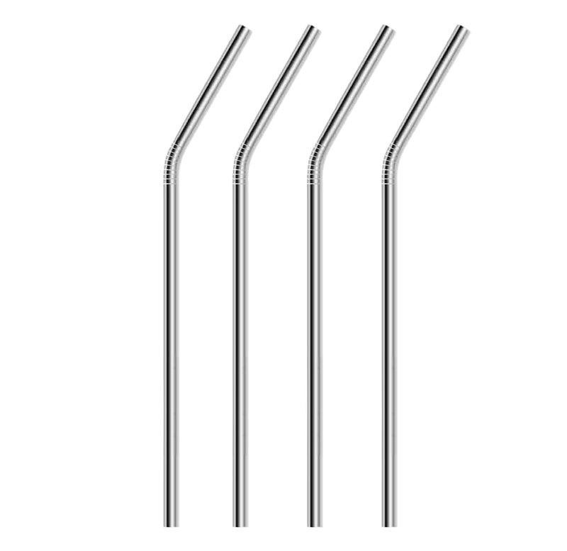 MADHYA Metal Straws Stainless Steel Straws 10.5" Drinking Straws Reusable, Perfect for Cocktail, for Yeti, Trail, Tumblers, Bars, moothies, Milkshakes, Juice, Tea (4 Bend Straw) - Image 1