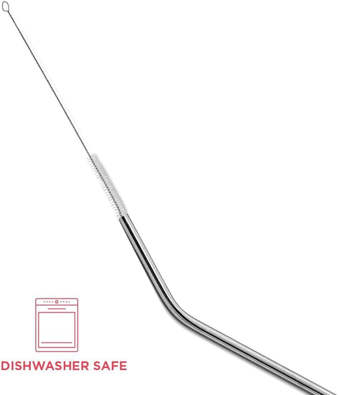 MADHYA Metal Straws Stainless Steel Straws 10.5" Drinking Straws Reusable, Perfect for Cocktail, for Yeti, Trail, Tumblers, Bars, moothies, Milkshakes, Juice, Tea (4 Bend Straw) - Image 3