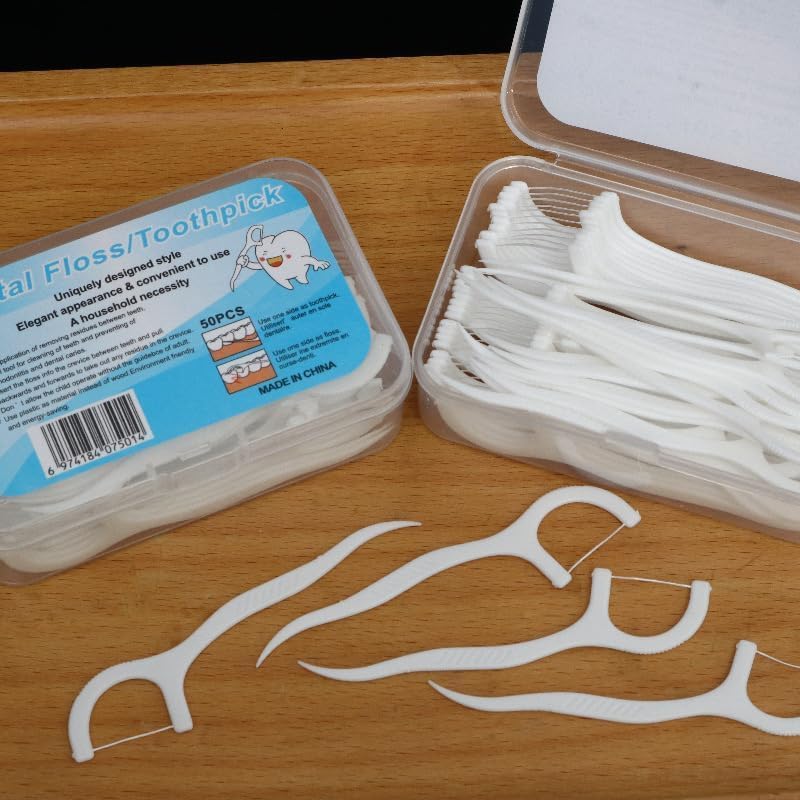 Yorten 3 in 1 Tooth Cleaning Dental Floss Fresh Toothpick Cleaners, Disposable Teeth Flossing Thread Toothpicks with tongue cleaner Stick for Fresh, Healthy and Breath Gums (120) - Image 1