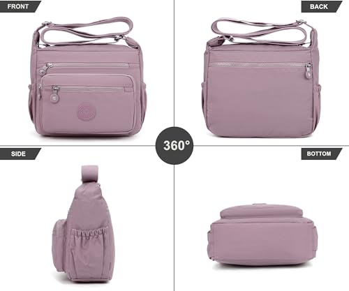 Pealwel Women Shoulder Handbag Roomy Multiple Pockets Bag Ladies Crossbody Purse Tote Top Handle Satchel(Pink) - Image 2