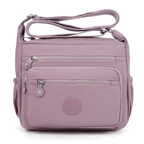Pealwel Women Shoulder Handbag Roomy Multiple Pockets Bag Ladies Crossbody Purse Tote Top Handle Satchel(Pink) - Image 1