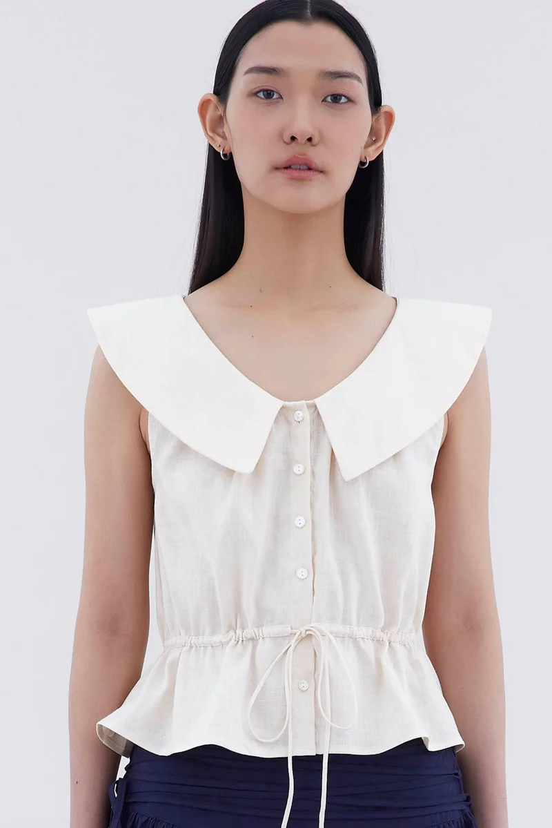ذا اديتورز ماركت Arely Collared Drawstring Top