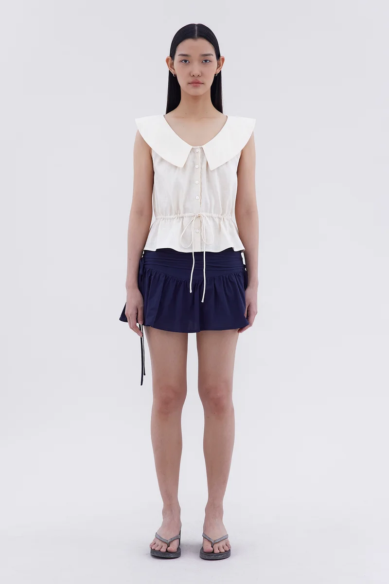 ذا اديتورز ماركت Arely Collared Drawstring Top