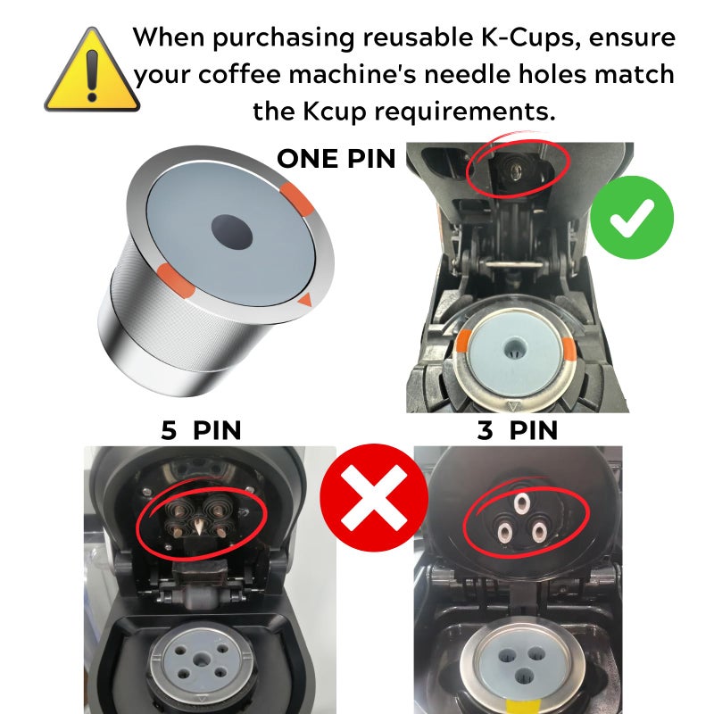 NOALTO Reusable k Cups for keurig 2.0 1.0,Universal stainless steel Refillable k Cups Filter Use for Keurig all most of coffee Makers brewers(4pack)â€¦ - Image 4
