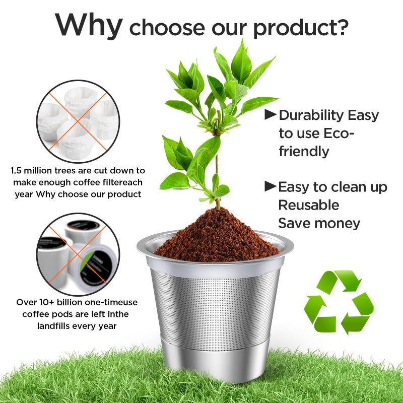 NOALTO Reusable k Cups for keurig 2.0 1.0,Universal stainless steel Refillable k Cups Filter Use for Keurig all most of coffee Makers brewers(4pack)â€¦ - Image 5