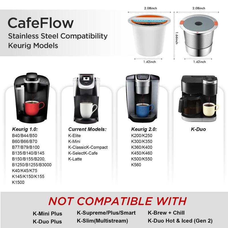 NOALTO Reusable k Cups for keurig 2.0 1.0,Universal stainless steel Refillable k Cups Filter Use for Keurig all most of coffee Makers brewers(4pack)â€¦ - Image 3