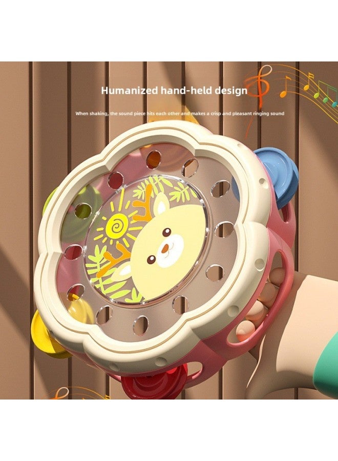 Children's Hand-clapped Drum Infant Percussion Instrument Clapped Drum Baby Educational Early Education Hand-clapped Tambourine Toy-Color:Cyan Hand-shaped Rattle [bag] - Image 3