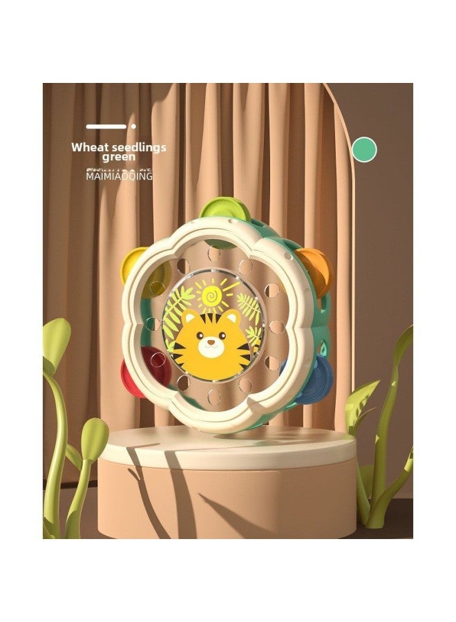 Children's Hand-clapped Drum Infant Percussion Instrument Clapped Drum Baby Educational Early Education Hand-clapped Tambourine Toy-Color:Cyan Hand-shaped Rattle [bag] - Image 1