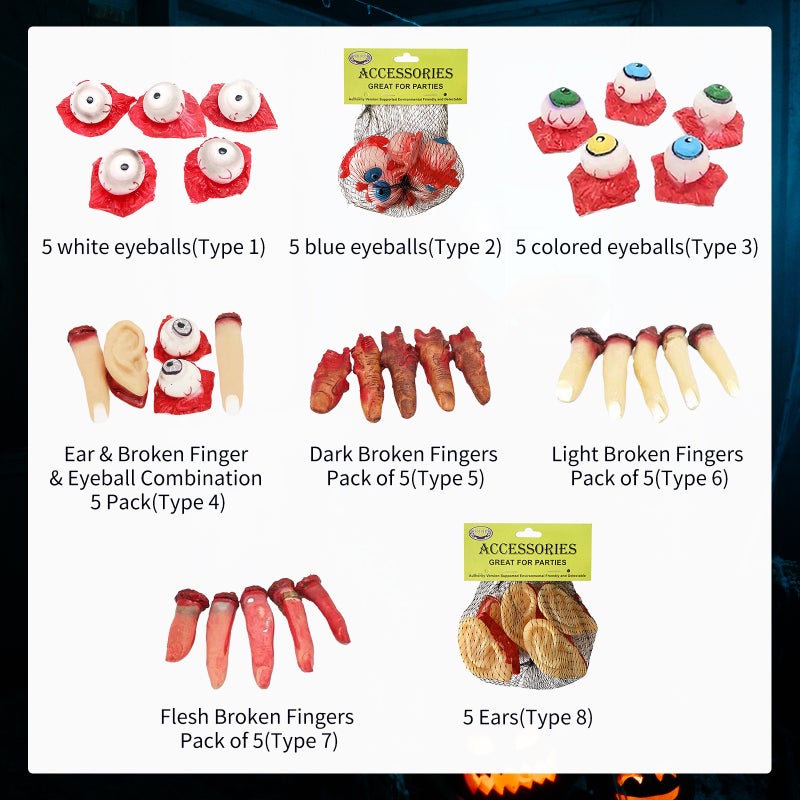 Pack Bloody Broken Finger Fake Halloween Decoration Scary Prank Toys for Halloween Party Festivals Scary Props - Image 2