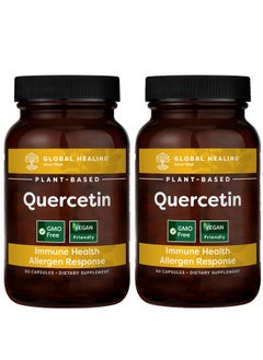 global healing center Global Healing Quercetin (2Pack) 500Mg Total 250Mg Each Serving Support Immune System Function & Body Natural Response To Occasional Allergies Quercefit Without Bromelain & Zinc 60 Capsules  - Image 1