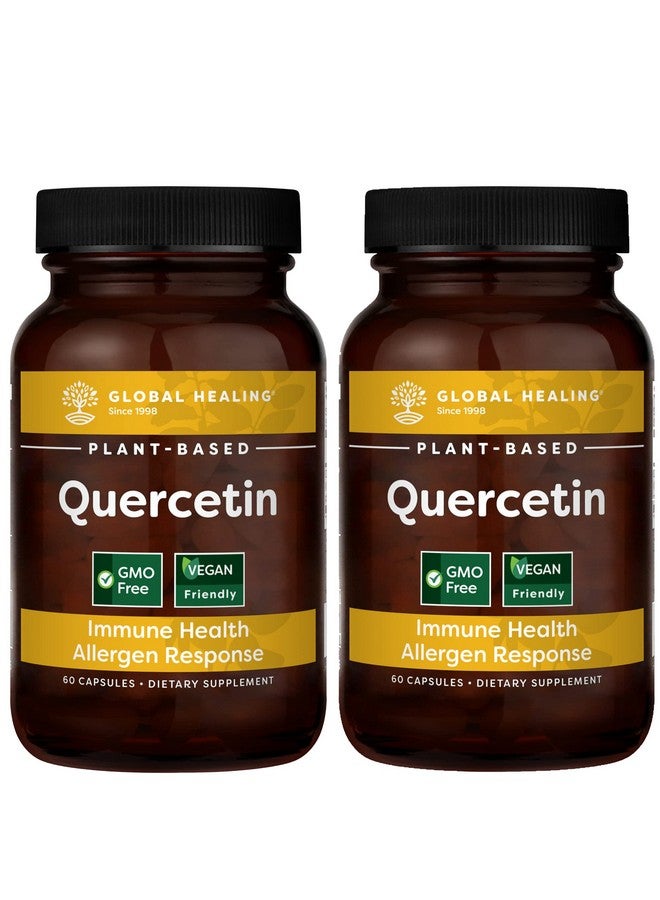global healing center Global Healing Quercetin (2Pack) 500Mg Total 250Mg Each Serving Support Immune System Function & Body Natural Response To Occasional Allergies Quercefit Without Bromelain & Zinc 60 Capsules - Image 2