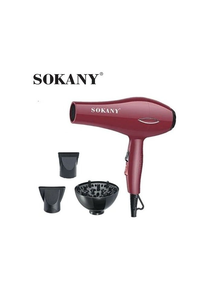 مجفف الشعر من سوكانى٢٦٠٠وات+ديفيوزر 2215-Sk 2 سرعة و 2 تسخين مع مكثف حلقة تعليق لنتائج ناعمة ولامعة تعزيز لمعان الشعر تعديل متعدد تبديل الهواء البارد والساخن قد يختلف شكل و لون الملحقات اللون احمر