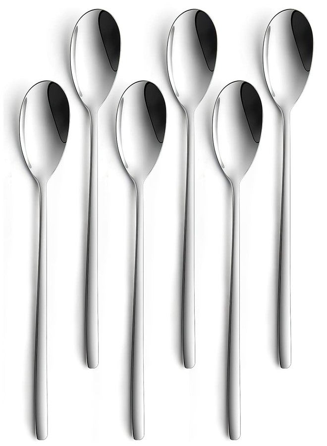 AYFDISHS Korean Spoon, 6 Pieces Soup Spoons Stainless Steel, Korean Spoons with Long Handles, 8 Inch Rice Spoon Dinner Spoon Table Spoon Flatware Set for Home, Kitchen, or Restaurant - Image 1