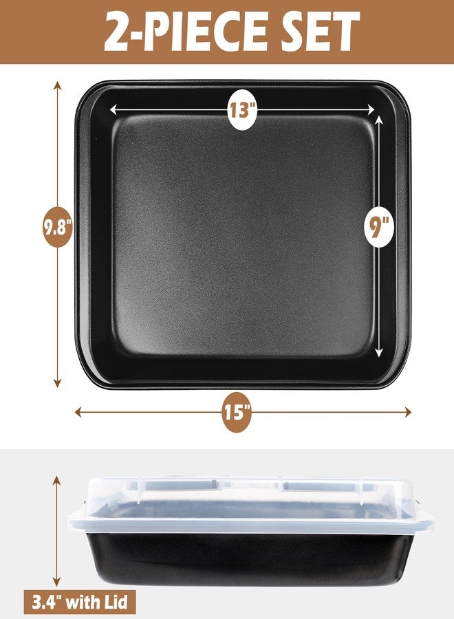 Webake 9x13 Inch Baking Pan with Lid and Handle, Non-Stick Cake Pan 2-Piece Set Rectangle Cake Carrier for Transport & Serve - Image 2