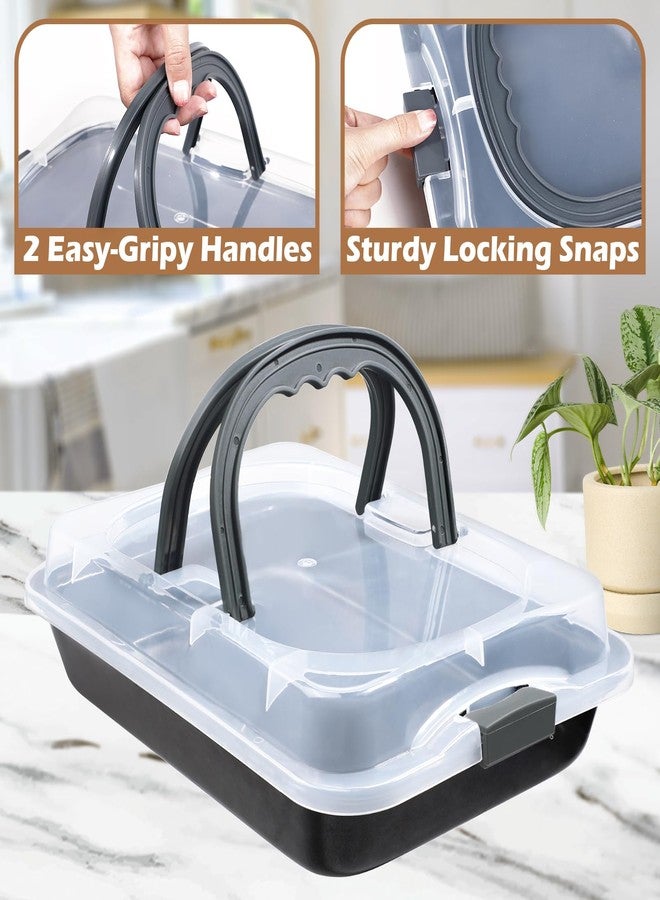 Webake 9x13 Inch Baking Pan with Lid and Handle, Non-Stick Cake Pan 2-Piece Set Rectangle Cake Carrier for Transport & Serve - Image 4
