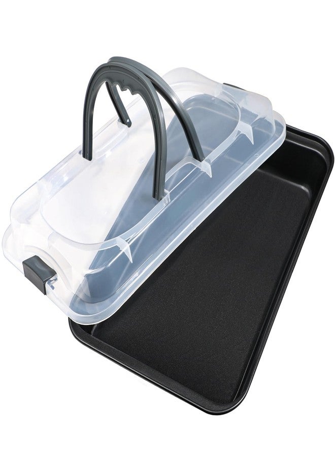 Webake 9x13 Inch Baking Pan with Lid and Handle, Non-Stick Cake Pan 2-Piece Set Rectangle Cake Carrier for Transport & Serve - Image 1