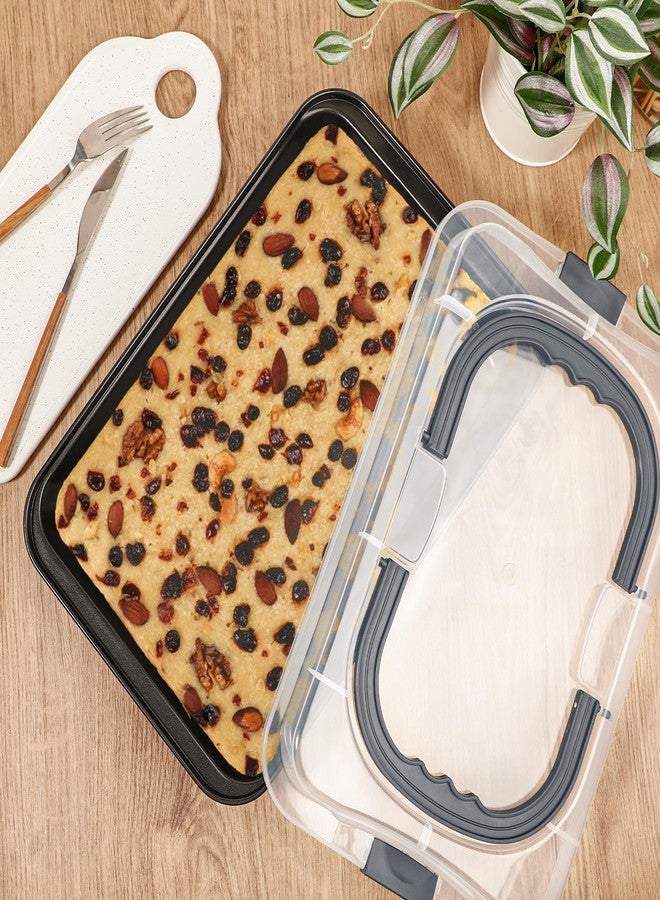 Webake 9x13 Inch Baking Pan with Lid and Handle, Non-Stick Cake Pan 2-Piece Set Rectangle Cake Carrier for Transport & Serve - Image 5