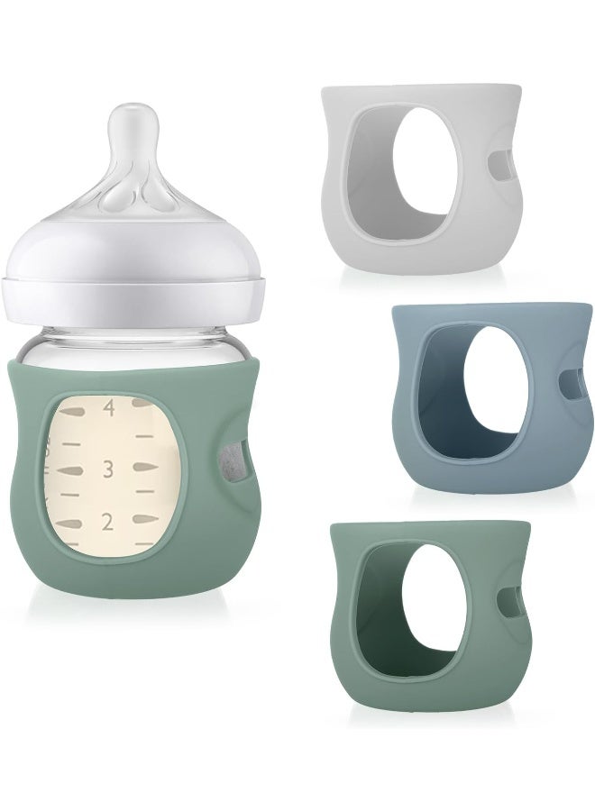 Juome Silicone Sleeves for Avent Natural Glass Baby Bottle - 3 Pack Anti Breakage Baby Bottles Holder - Image 1