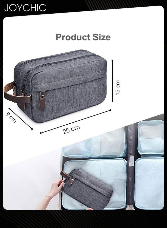 Joychic Large Capacity Oxford Toiletry Bag Outdoor Travel Waterproof Storage Bag Portable Organizer Wet and Dry Separation for Women and Men Grey - Image 5