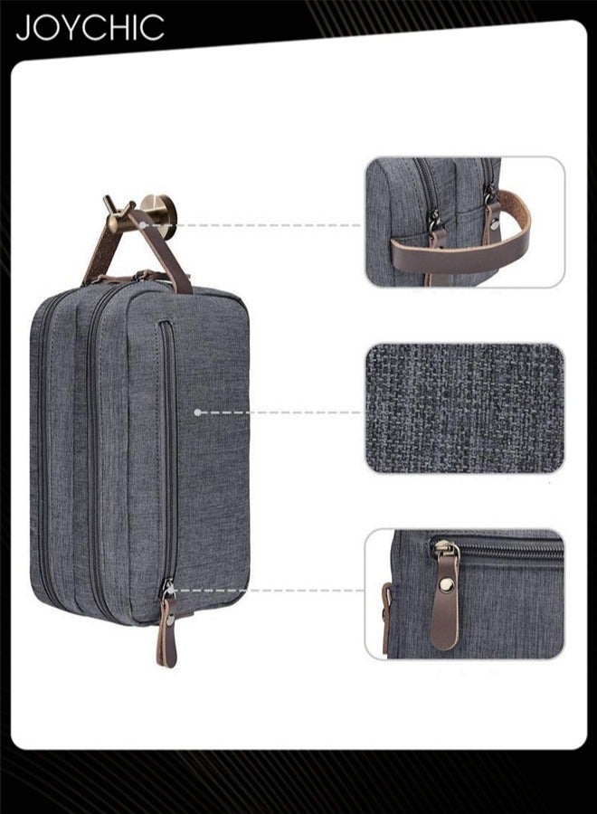 Joychic Large Capacity Oxford Toiletry Bag Outdoor Travel Waterproof Storage Bag Portable Organizer Wet and Dry Separation for Women and Men Grey - Image 3