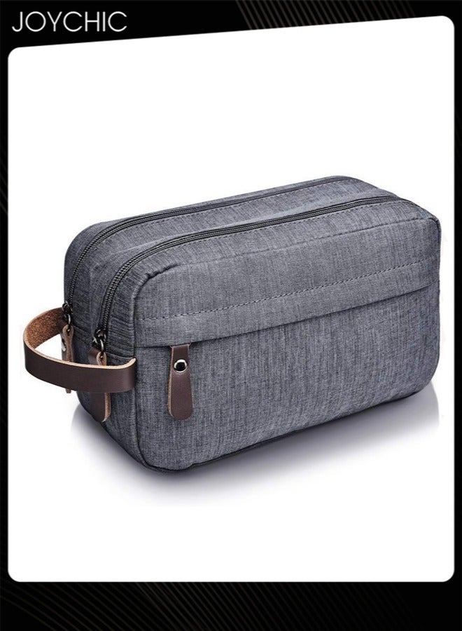 Joychic Large Capacity Oxford Toiletry Bag Outdoor Travel Waterproof Storage Bag Portable Organizer Wet and Dry Separation for Women and Men Grey - Image 1