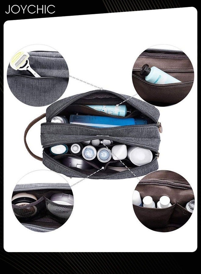 Joychic Large Capacity Oxford Toiletry Bag Outdoor Travel Waterproof Storage Bag Portable Organizer Wet and Dry Separation for Women and Men Grey - Image 4
