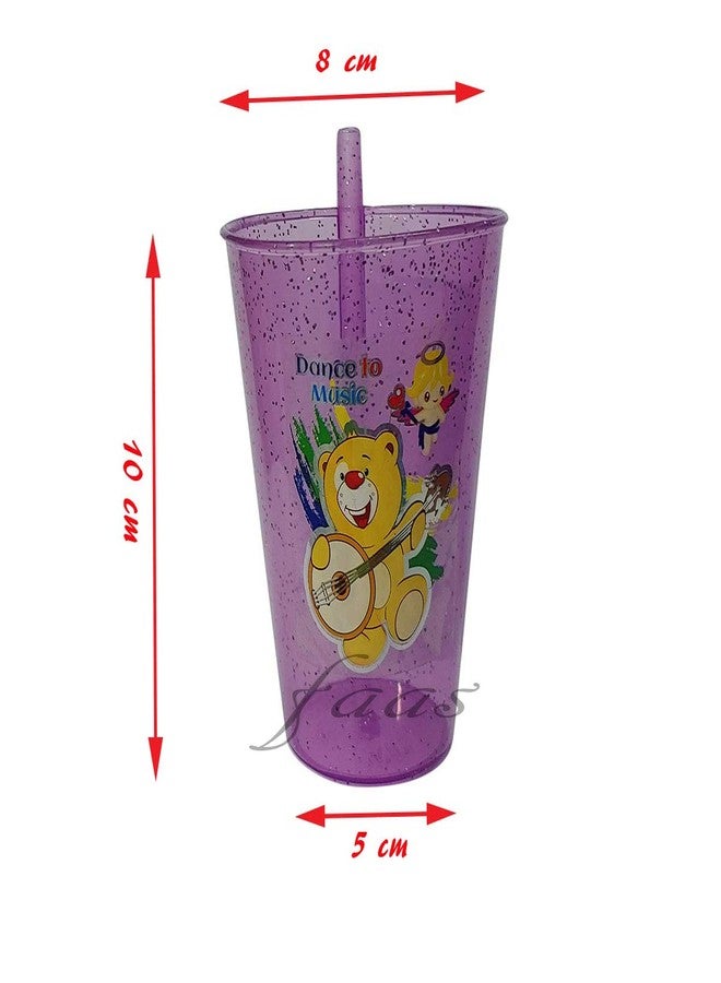 faas Plastic Sipper Glass with Straw for Kids Easy to sip The Water Pack of 2 (Mulicolor) - Image 4