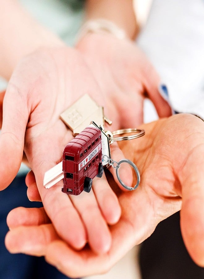 أموسفون مجموعة مفاتيح تذكارية من أموسفن، 4 قطع، مستوحاة من معالم لندن الثقافية البريطانية، مصنوعة من المعدن، تتضمن نماذج مصغرة لحافلات لندن، وأكشاك الهاتف، وساعات بيغ بن، وصناديق البريد. - Image 5