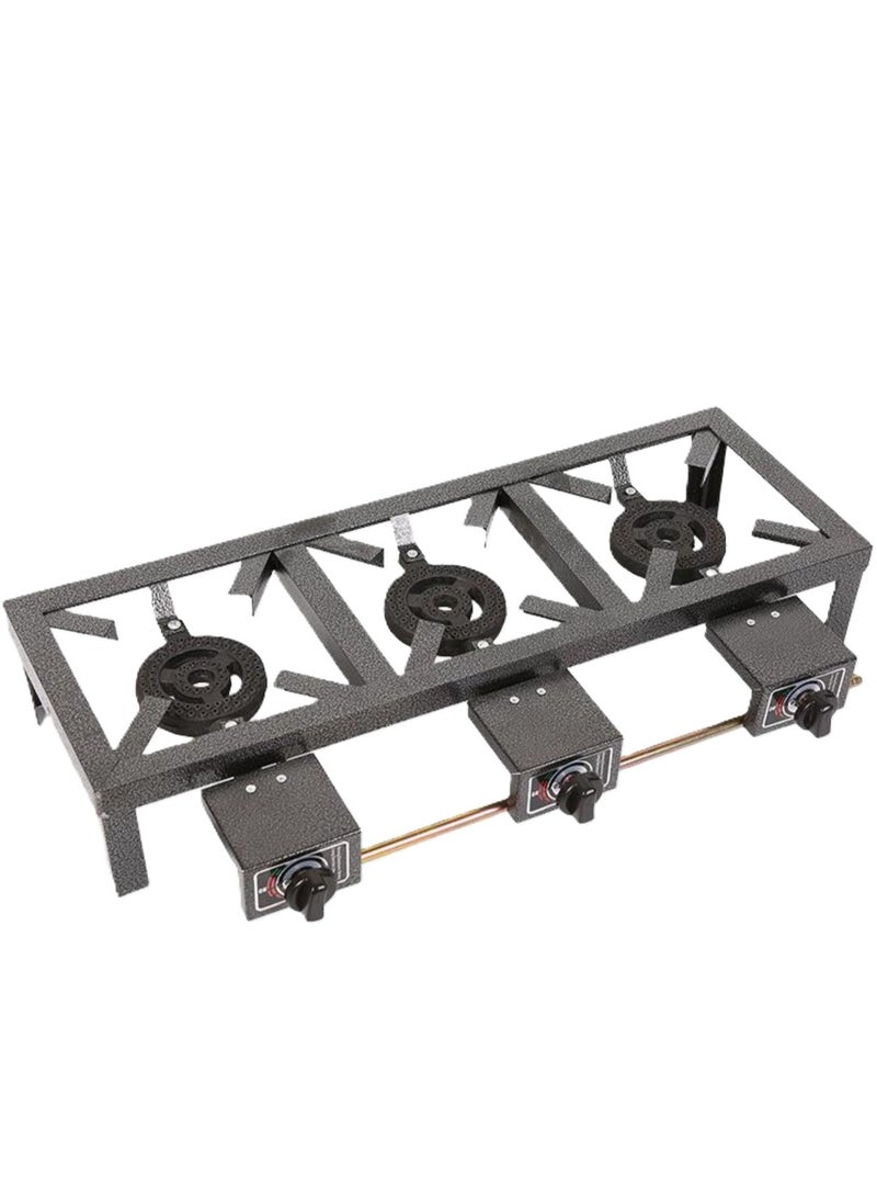 راني موقد غاز 3عين لون رمادي اشعال ذاتي - Image 1