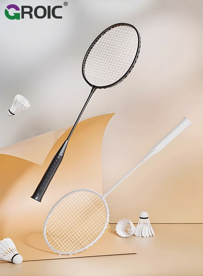 GROIC مجموعة مضارب الريشة، مدرب الريشة، معدات ممارسة الريشة، مجموعة معدات تدريب الريشة مع 2 مضرب ريشة، 3 كرات ريشة، 2 شريط استبدال، 1 حقيبة حمل - Image 2