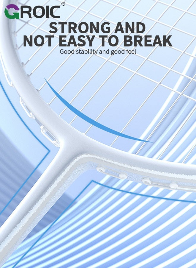 GROIC مجموعة مضارب الريشة، مدرب الريشة، معدات ممارسة الريشة، مجموعة معدات تدريب الريشة مع 2 مضرب ريشة، 3 كرات ريشة، 2 شريط استبدال، 1 حقيبة حمل - Image 4