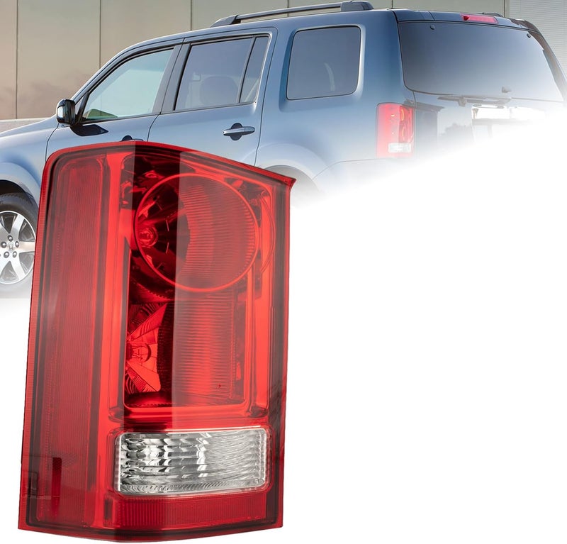 MiKaFex Tail Light Assembly for 2009-2015 Honda Pilot - Left Driver Side Rear Brake Lamp with Bulb and Wiring Harness - Image 1