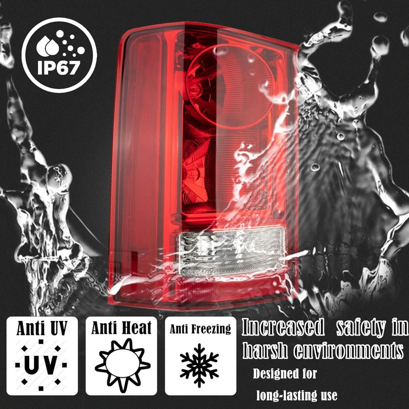 MiKaFex Tail Light Assembly for 2009-2015 Honda Pilot - Left Driver Side Rear Brake Lamp with Bulb and Wiring Harness - Image 5