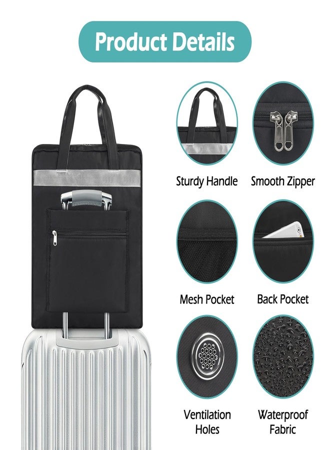 ZHIERNA Shoe Bags for Travel with Handle, Travel Shoe Bags for Packing, Portable Shoes Storage Bag Organizer, Travel Luggage Shoe Bag for Women Men Holds 6 Pair of Shoes (Black) - Image 4