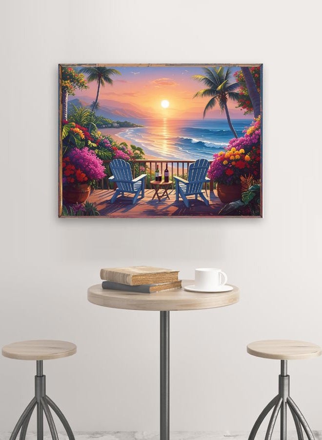 askkqtx Summer Beach Diamond Art Kits for Adults, Diamond Painting Kits for Beginners, DIY 5D Full Drill Crystal Rhinestone Gem Art Craft Home Decor 16x12 Inch - Image 2
