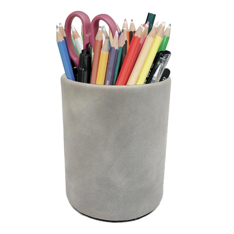 Fosinz Pen Pencil Holder Cup Container Leather Desk Organizer Stand Decor Brush Scissor Holder Decoration Office Desk Home School - Image 2
