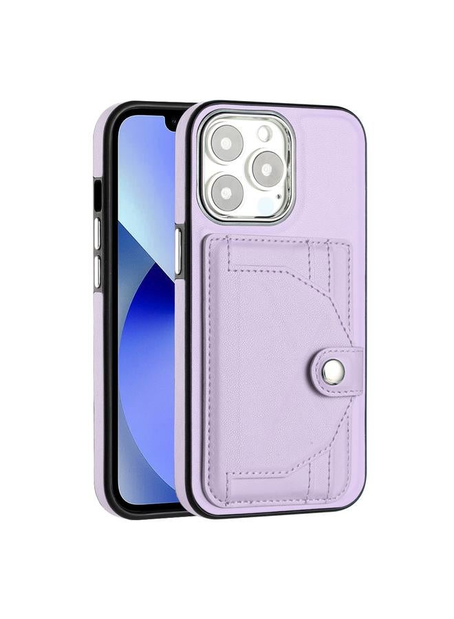 زبون جراب هاتف جلدي مقاوم للصدمات لهاتف iPhone 13 Pro مع حامل بطاقة - Image 2