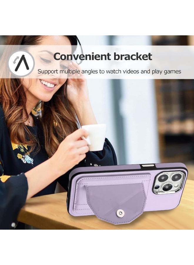 زبون جراب هاتف جلدي مقاوم للصدمات لهاتف iPhone 13 Pro مع حامل بطاقة - Image 5