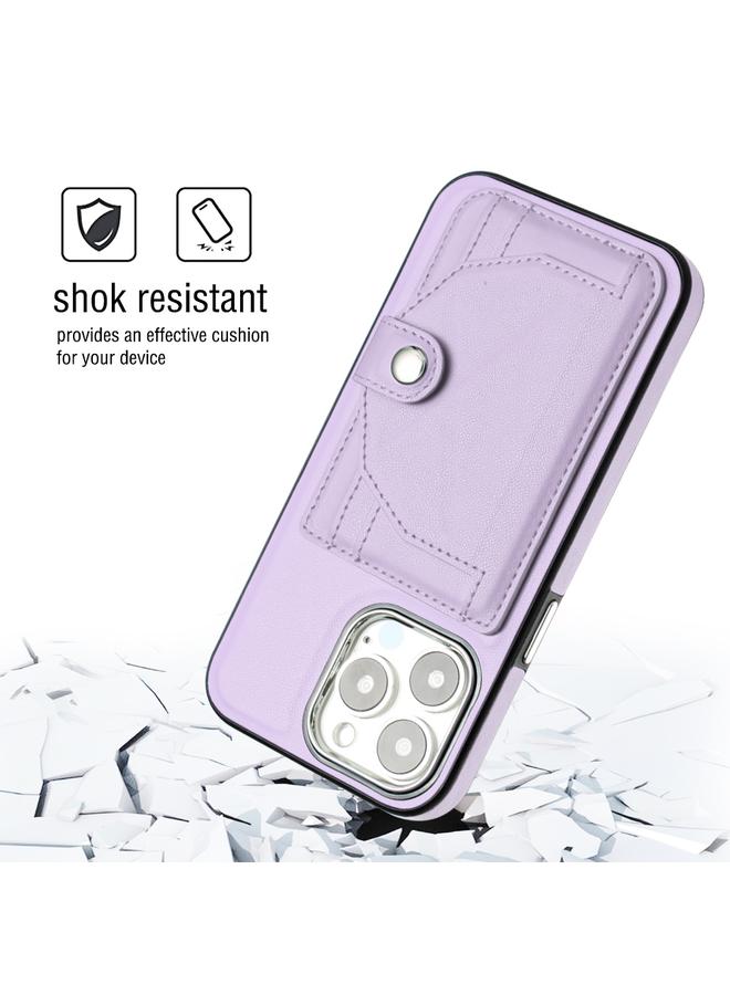 زبون جراب هاتف جلدي مقاوم للصدمات لهاتف iPhone 13 Pro مع حامل بطاقة - Image 3