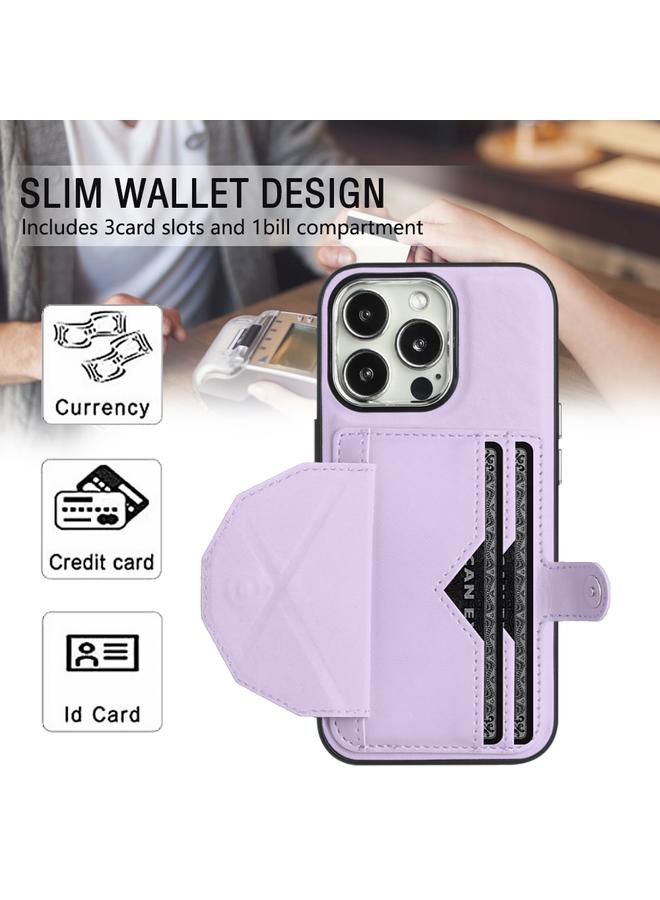 زبون جراب هاتف جلدي مقاوم للصدمات لهاتف iPhone 13 Pro مع حامل بطاقة - Image 4