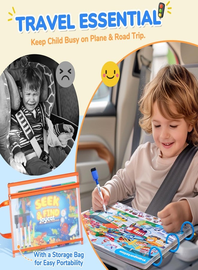JoyCat Seek & Find Game Books - Preschool Learning Activity for Toddlers & Kids Ages 3-5, Travel Activities Toys for Road Trip Car Airplane, Busy Book, Birthday Gifts for Girls and Boys Ages 4-8 - Image 3