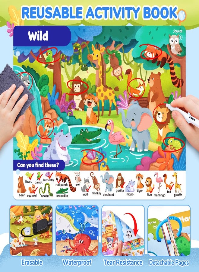 JoyCat Seek & Find Game Books - Preschool Learning Activity for Toddlers & Kids Ages 3-5, Travel Activities Toys for Road Trip Car Airplane, Busy Book, Birthday Gifts for Girls and Boys Ages 4-8 - Image 2