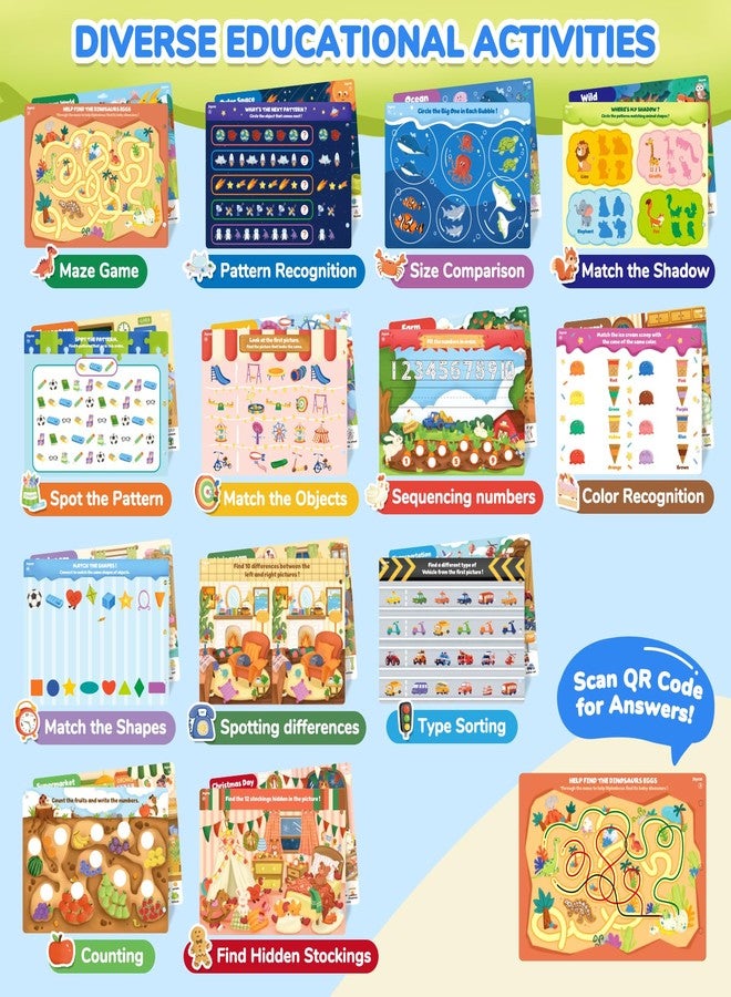 JoyCat Seek & Find Game Books - Preschool Learning Activity for Toddlers & Kids Ages 3-5, Travel Activities Toys for Road Trip Car Airplane, Busy Book, Birthday Gifts for Girls and Boys Ages 4-8 - Image 5
