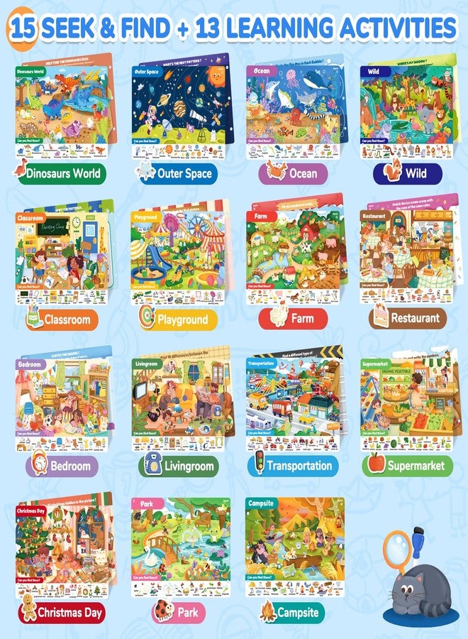 JoyCat Seek & Find Game Books - Preschool Learning Activity for Toddlers & Kids Ages 3-5, Travel Activities Toys for Road Trip Car Airplane, Busy Book, Birthday Gifts for Girls and Boys Ages 4-8 - Image 4
