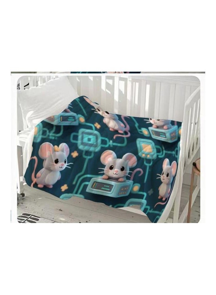 عام بطانية رقيقة من الفانيلا الكرتونية للأطفال أو الطلاب (دافئة ومريحة ومناسبة للنوم والألعاب) 100 سم * 150 سم - 436 - Image 1